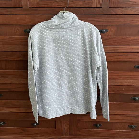 Talbots Gray with White Dots Funnel Neck Tee - Picture 4 of 4